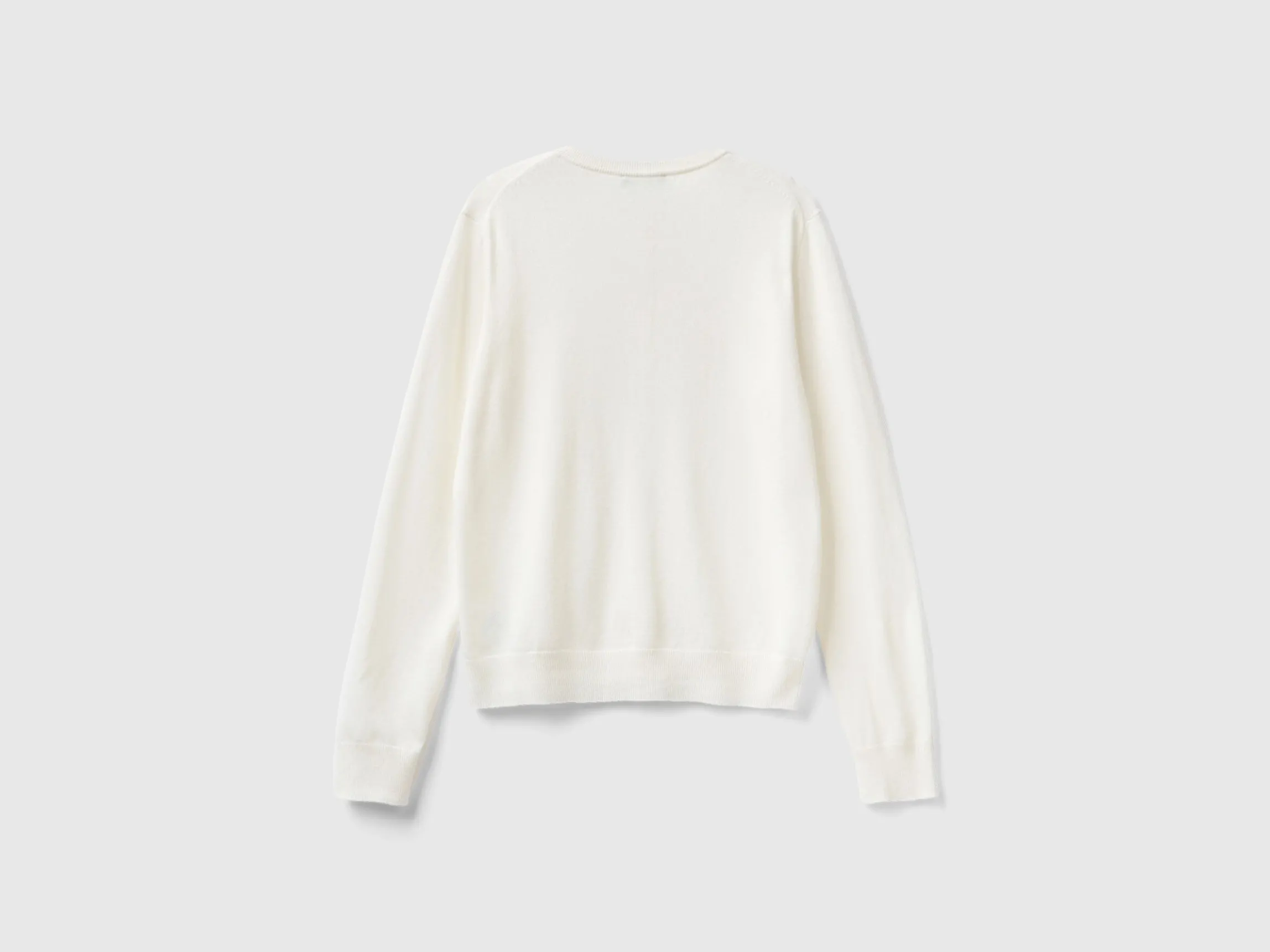 Cream white turtleneck in cashmere and wool blend