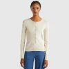 Crew neck cardigan in pure cotton
