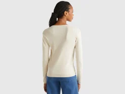 Crew neck cardigan in pure cotton