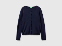 Crew neck cardigan in pure cotton