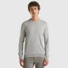Crew neck sweater in 100% cotton