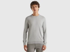 Crew neck sweater in 100% cotton