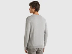 Crew neck sweater in 100% cotton