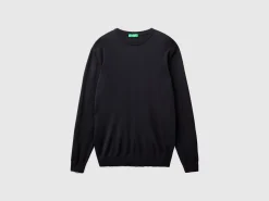 Crew neck sweater in 100% cotton