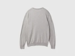 Crew neck sweater in 100% cotton