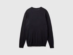 Crew neck sweater in 100% cotton