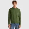 Crew neck sweater in cashmere and wool blend