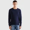 Crew neck sweater in lightweight cotton blend