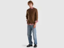 Crew neck sweater in lightweight cotton blend