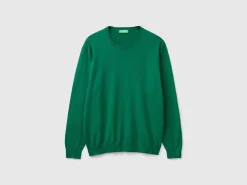 Crew neck sweater in lightweight cotton blend
