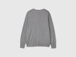 Crew neck sweater in lightweight cotton blend