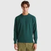 Crew neck sweater in pure Merino wool