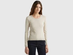 Crew neck sweater in pure cotton