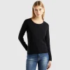 Crew neck sweater in pure cotton