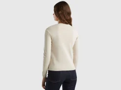 Crew neck sweater in pure cotton