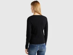 Crew neck sweater in pure cotton