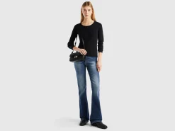 Crew neck sweater in pure cotton