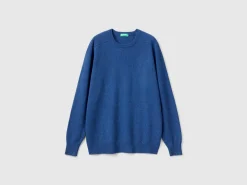 Crew neck sweater in pure Merino wool