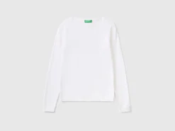 Crew neck sweater in pure cotton