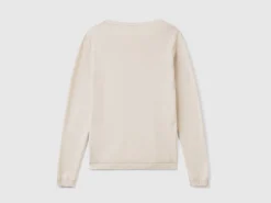 Crew neck sweater in pure cotton