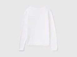 Crew neck sweater in pure cotton