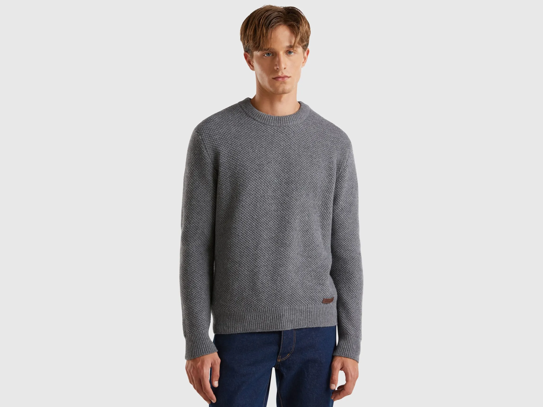 Crew neck sweater in wool blend