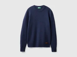 Crew neck sweater in wool blend