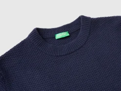 Crew neck sweater in wool blend