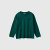 Crew neck sweater with embroidery