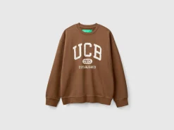 Crew neck sweatshirt with logo print