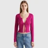 Cropped cardigan with laces