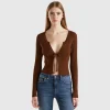 Cropped cardigan with laces