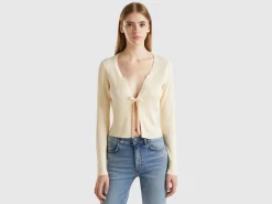 Cropped cardigan with laces