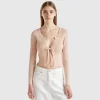 Cropped cardigan with laces