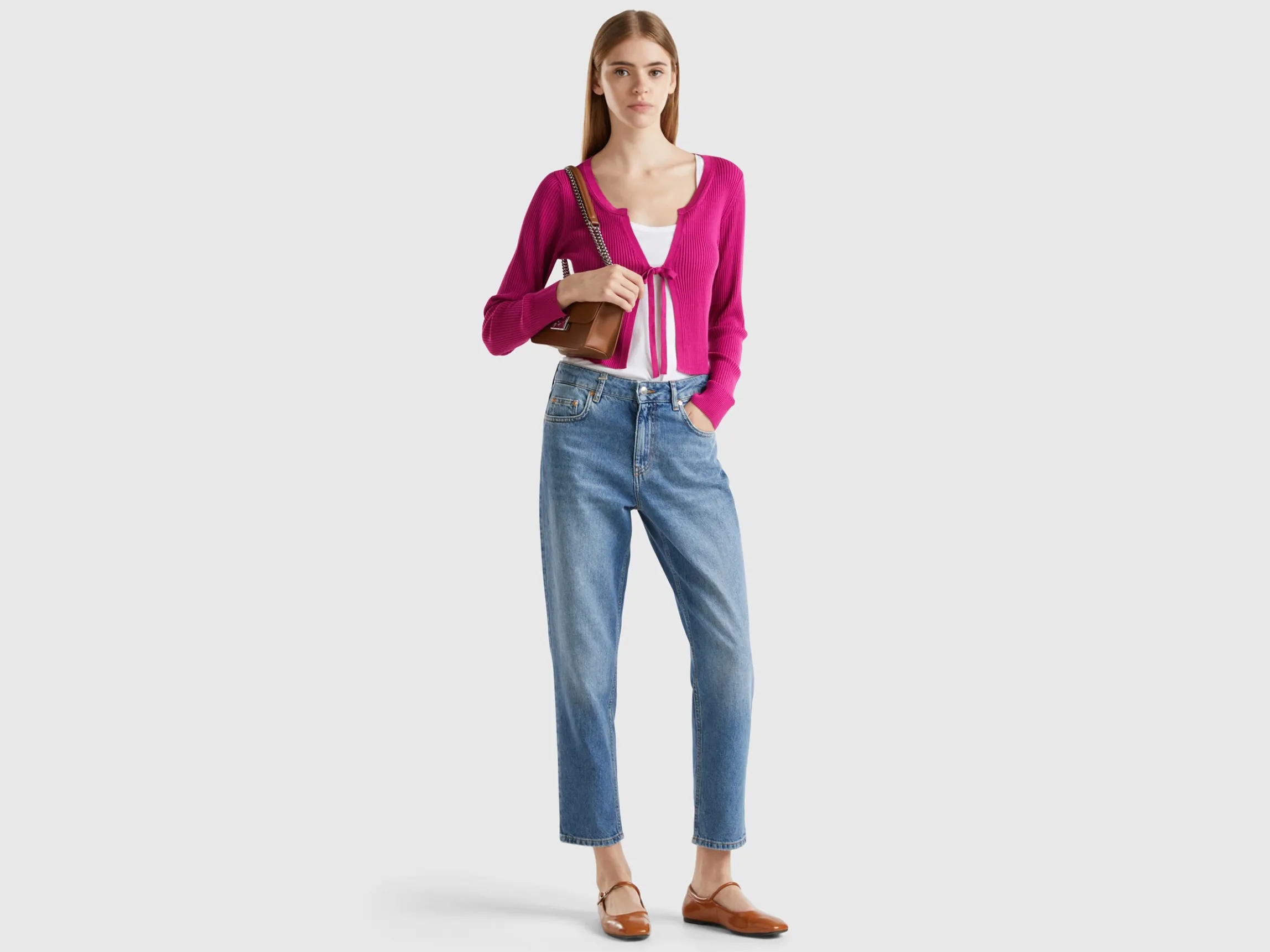 Cropped cardigan with laces