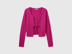 Cropped cardigan with laces