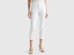 Cropped chinos in stretch cotton