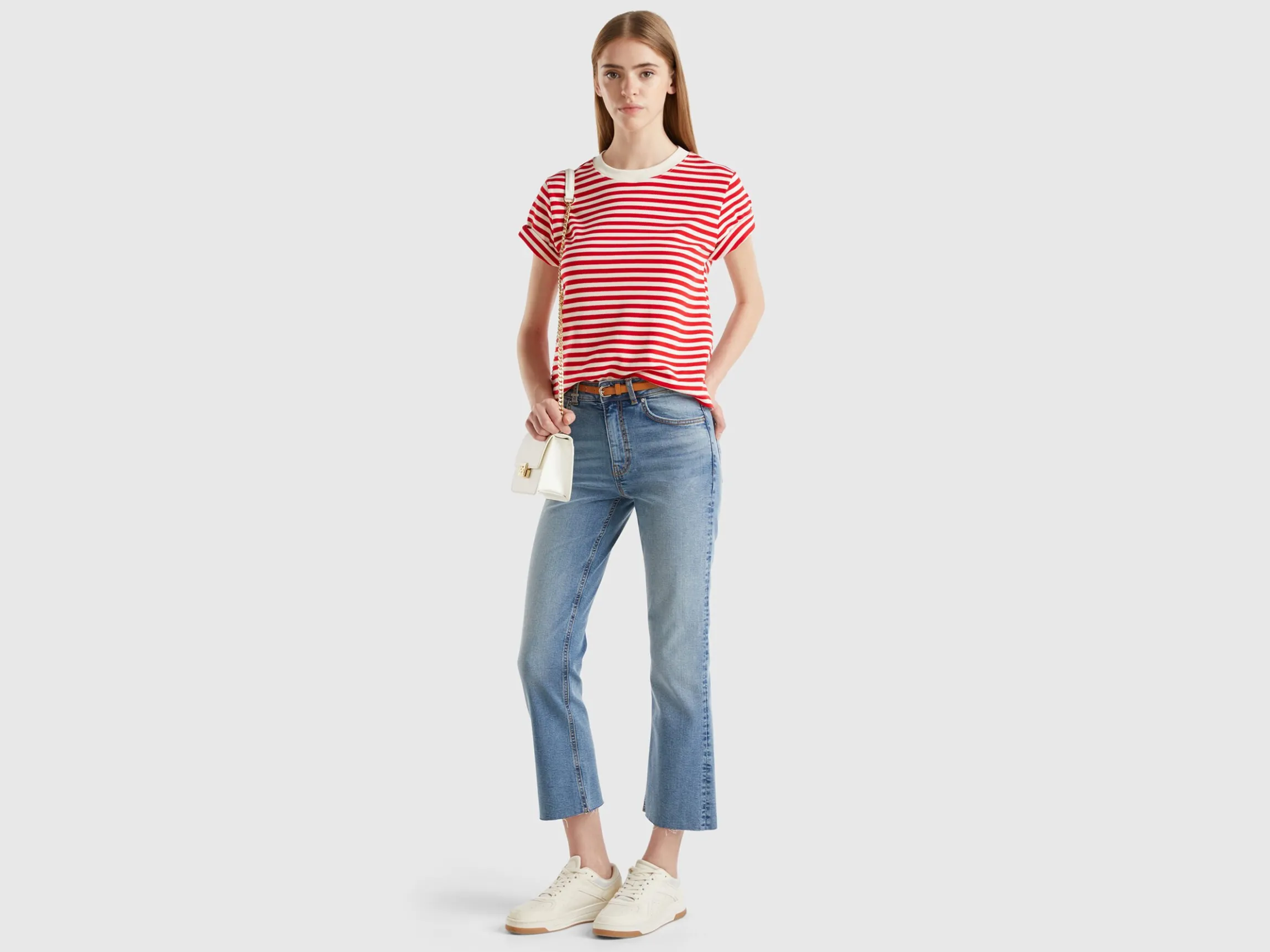 Cropped jeans in recycled cotton