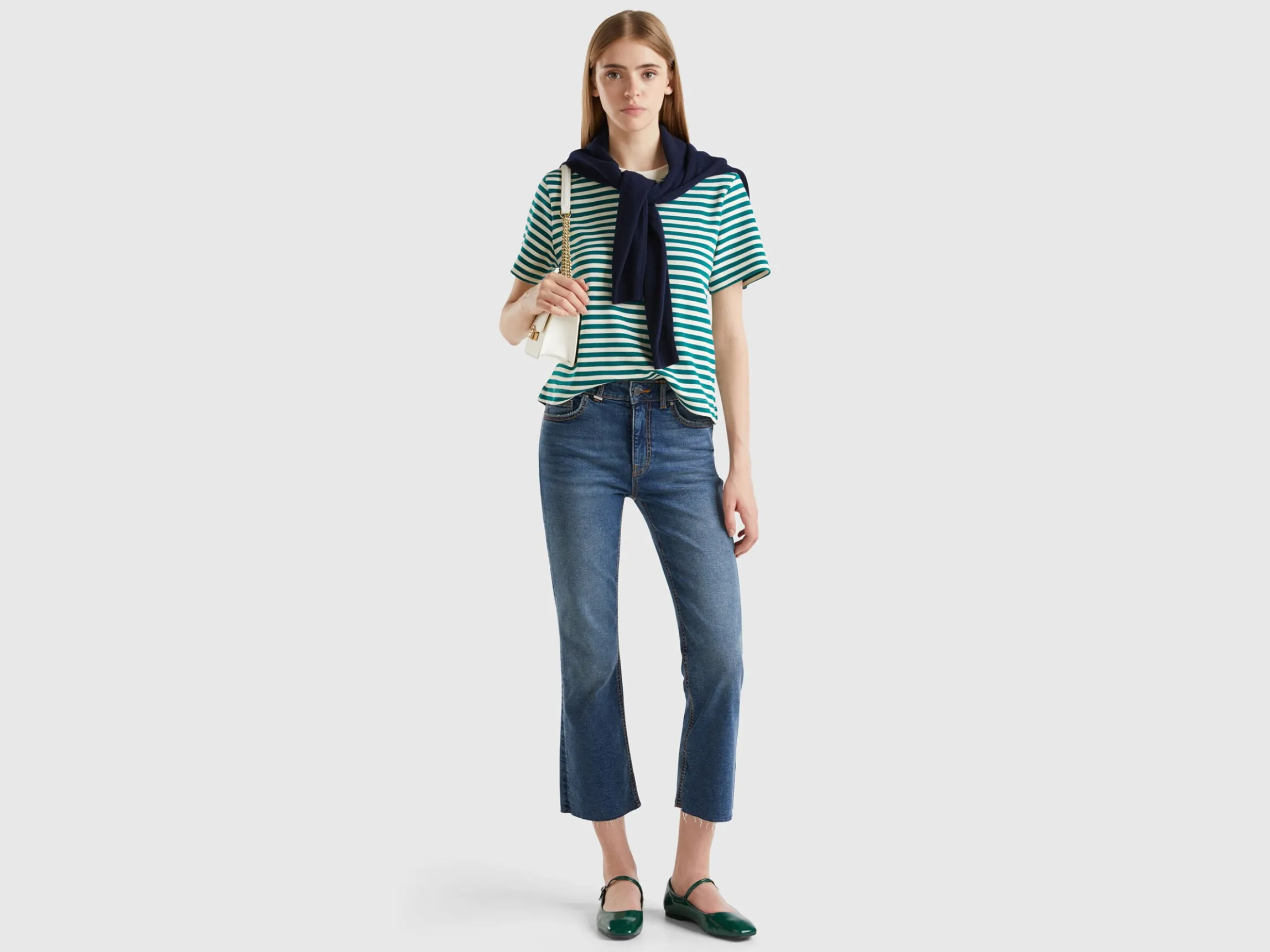 Cropped jeans in recycled cotton