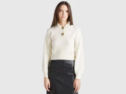 Cropped knit polo