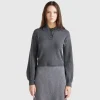 Cropped knit polo