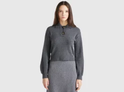 Cropped knit polo