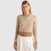 Cropped patterned sweater