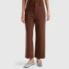Cropped straight leg trousers