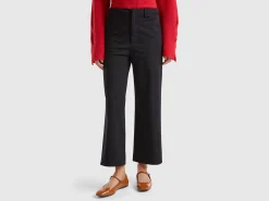 Cropped straight leg trousers