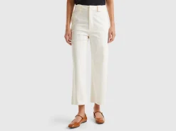 Cropped straight leg trousers