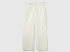 Cropped straight leg trousers