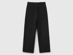 Cropped straight leg trousers