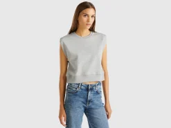 Cropped sweat fabric vest