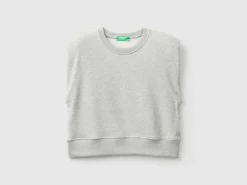 Cropped sweat fabric vest